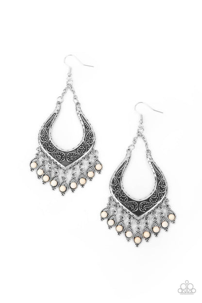 Sahara Fiesta White Earrings - Jewelry by Bretta