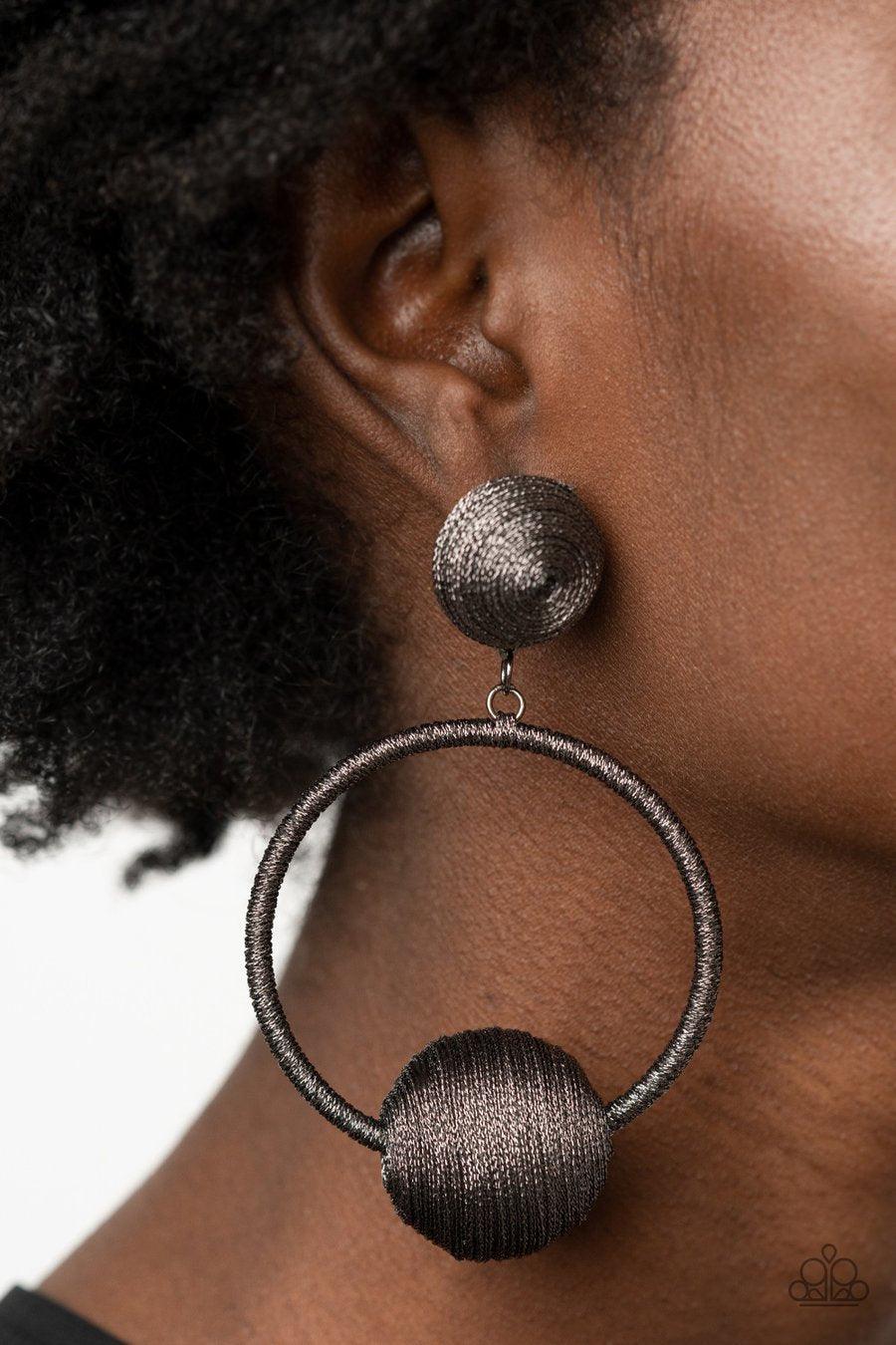  Social Sphere-Black Earrings - Jewelry by Bretta