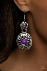 Temple of The Sun Purple Earrings - Jewelry by Bretta