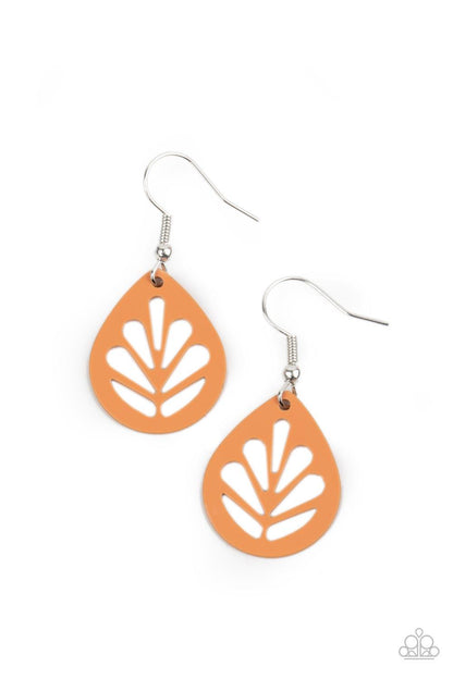 LEAF Yourself Wide Open Orange Earrings - Jewelry b y Bretta