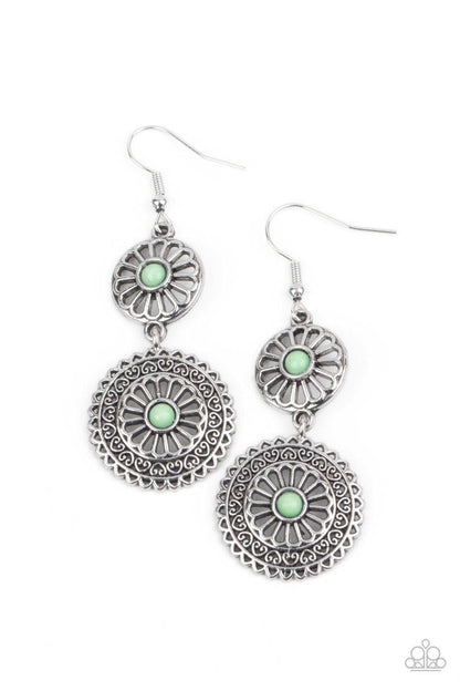 Paparazzi Accessories-Keep It WHEEL - Green Earrings