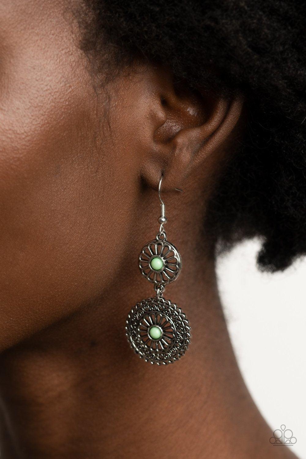 Paparazzi Accessories-Keep It WHEEL - Green Earrings