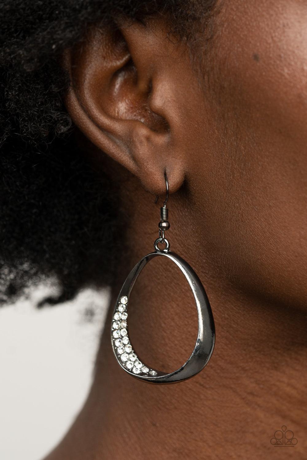 Paparazzi Accessories-Fiercely Flauntable - Black Earrings