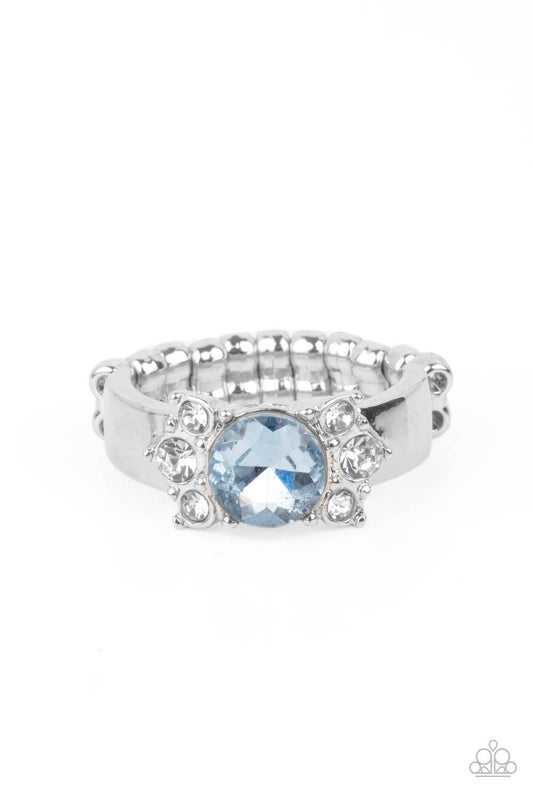 ROYAL Till The End Blue Rhinestone Silver Statement Ring - Rings from Jewelry by Bretta