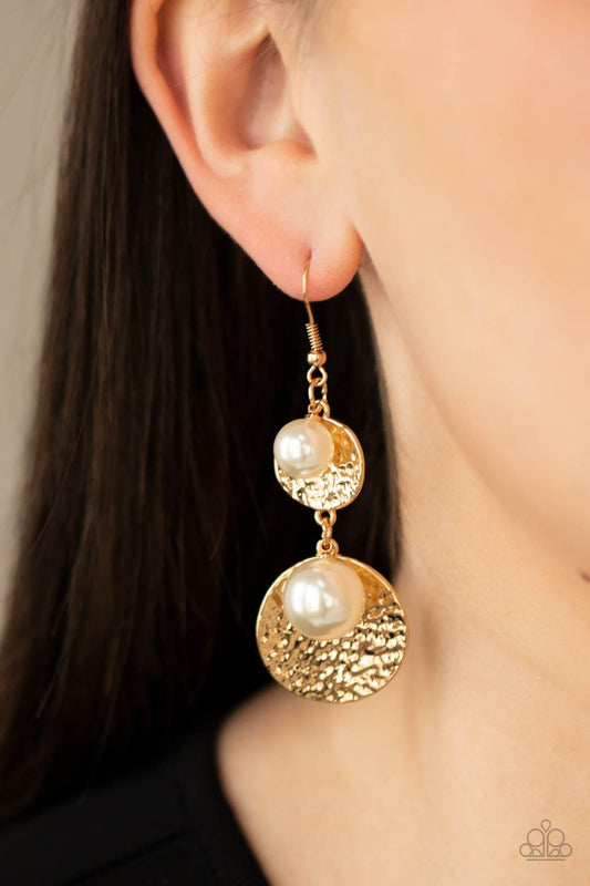 Pearl Dive - Gold Earrings - Jewelry By Bretta