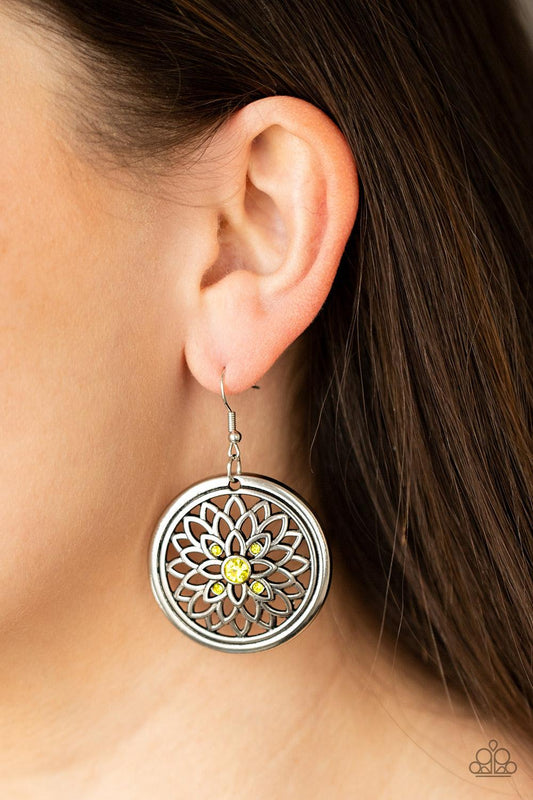 Mega Medallions Yellow Earrings - Jewelry by Bretta
