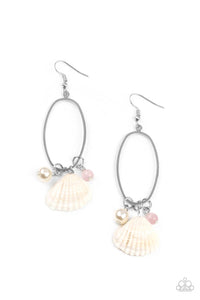 Paparazzi Accessories-This Too SHELL Pass - Pink Earrings