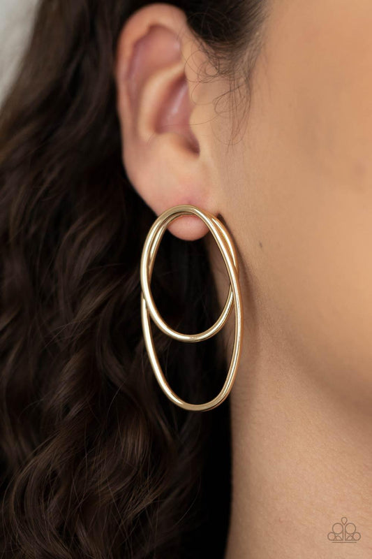 So OVAL-Dramatic Gold Earrings - Jewelry by Bretta