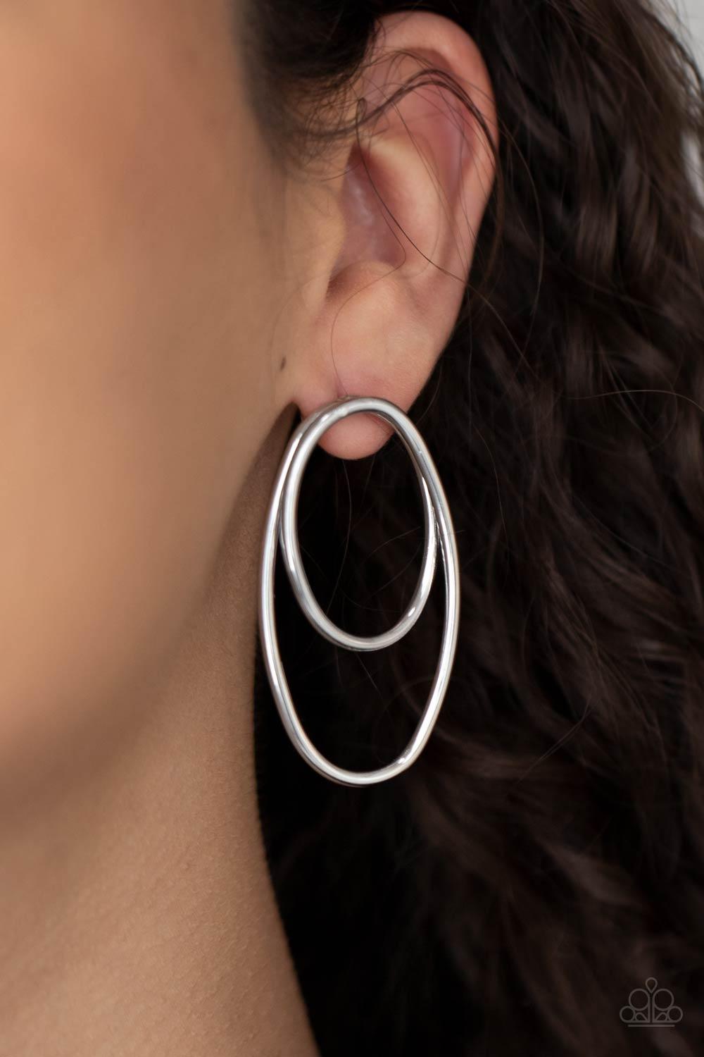 So OVAL-Dramatic Silver Earrings - Jewelry by Bretta