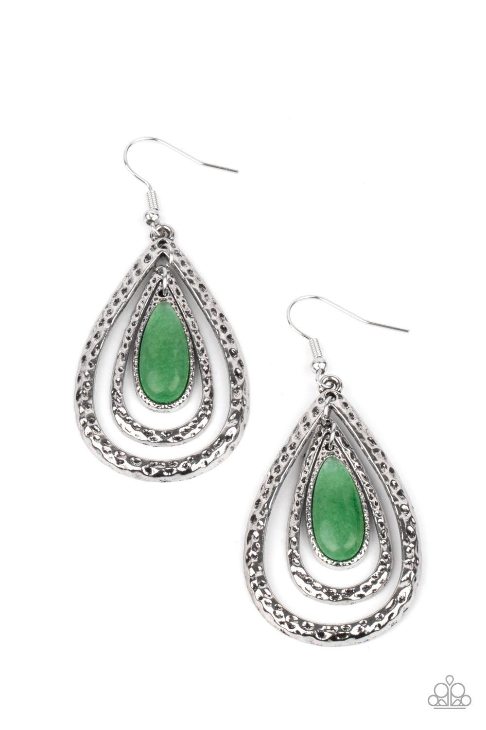 Teardrop Torrent Green Earrings - Jewelry by Bretta