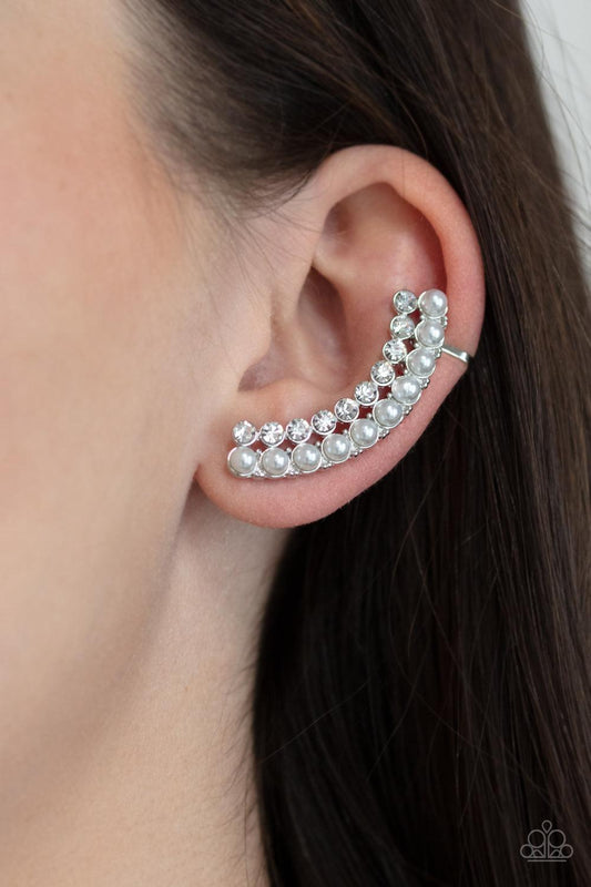 Doubled Down On Dazzle White  Earrings - Jewelry by Bretta