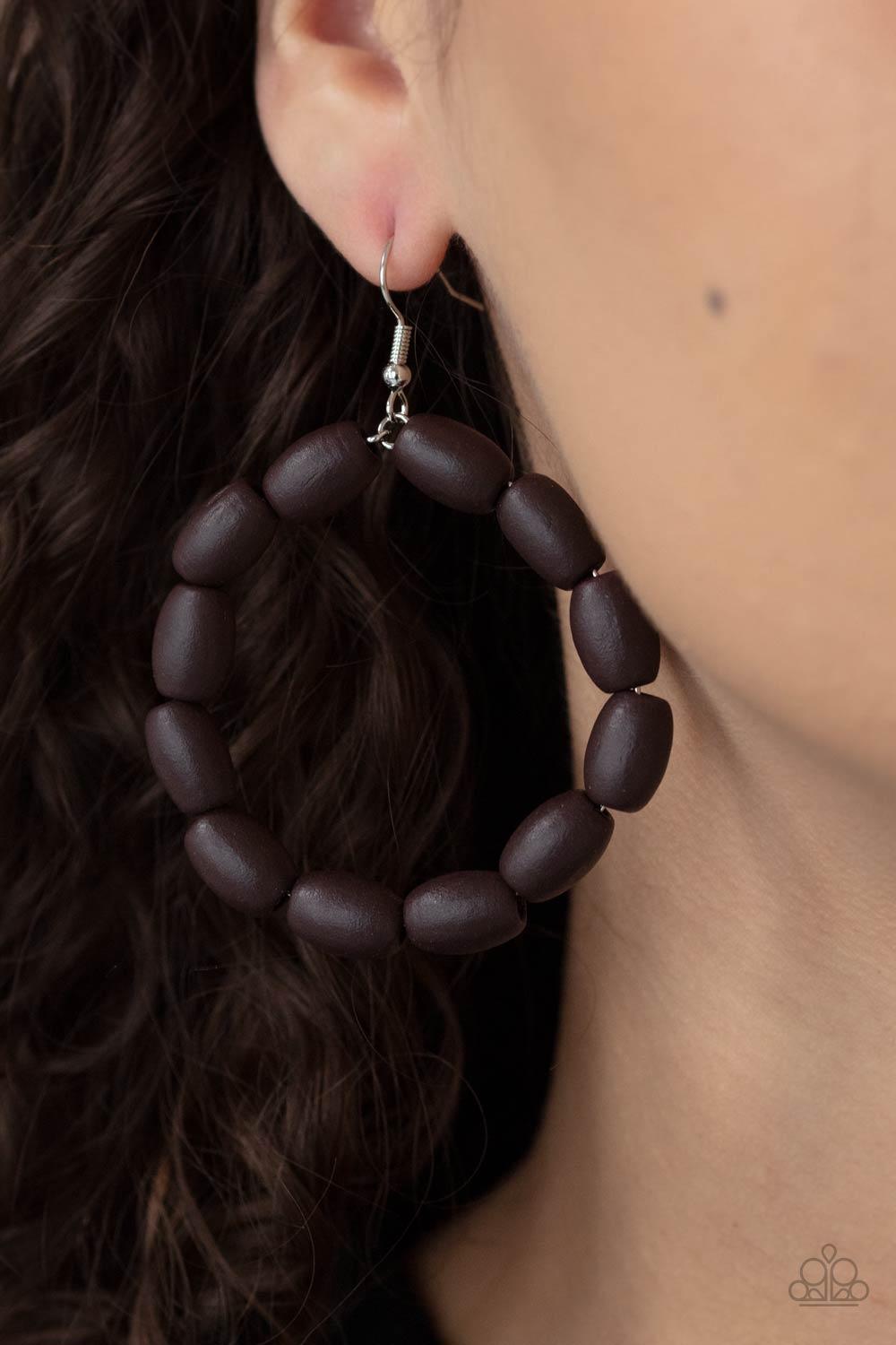 Living The WOOD Life Brown Earrings - Jewelry by Bretta