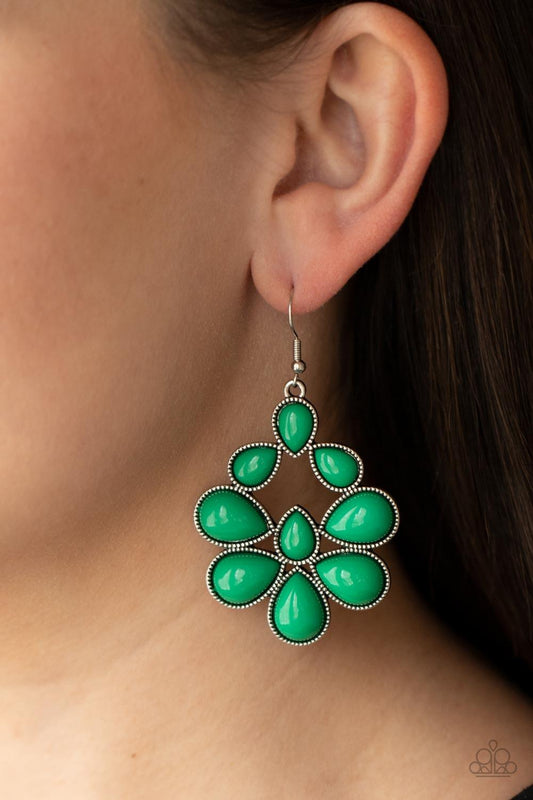 Paparazzi Accessories-In Crowd Couture - Green Earrings