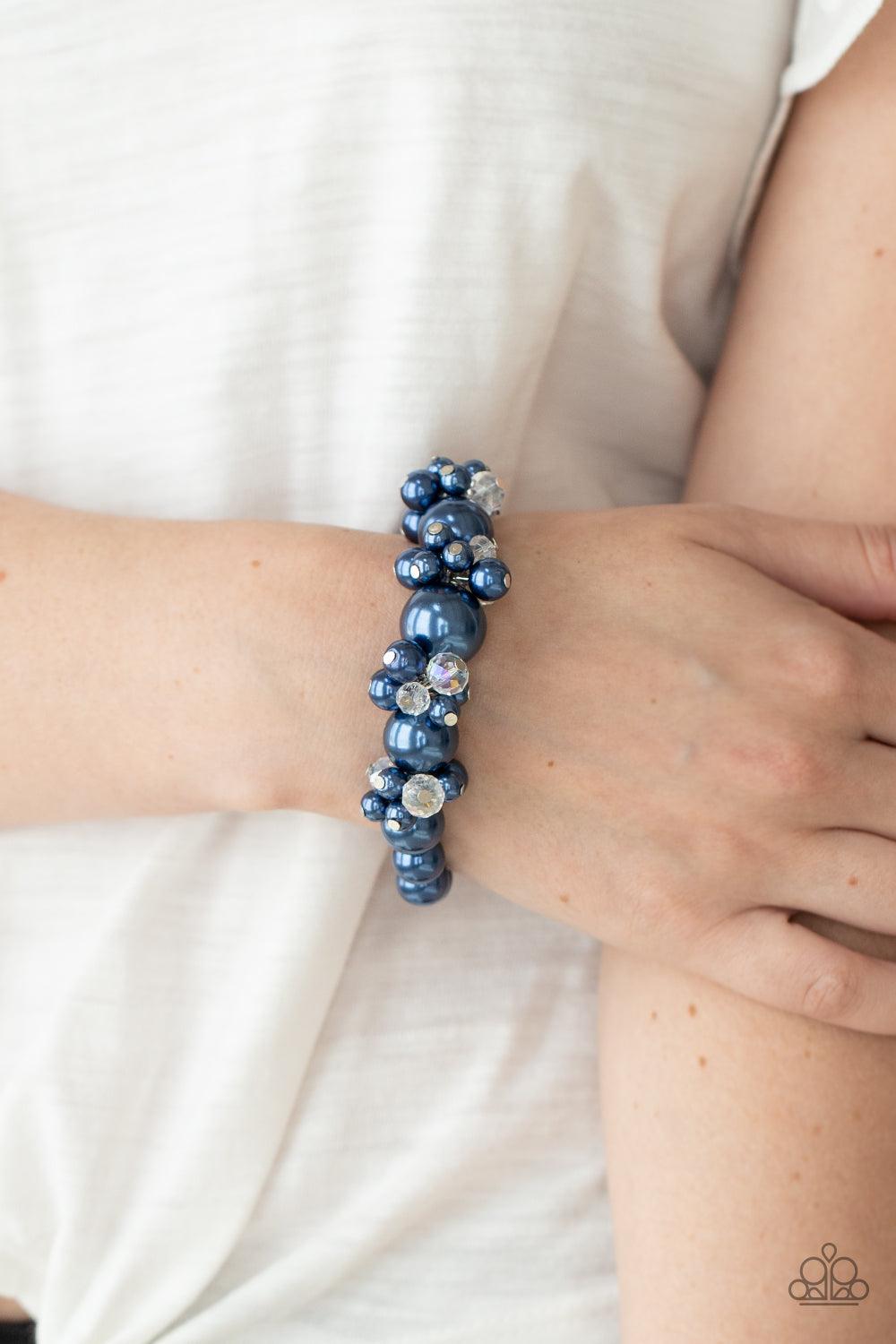Upcycled Upscale Blue Bracelet - Jewelry by Bretta