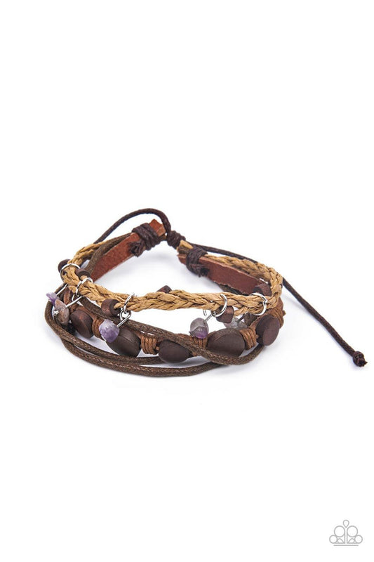 Run The Rapids Purple Stone Leather Layered Bracelet - Jewelry from Jewelry by Bretta
