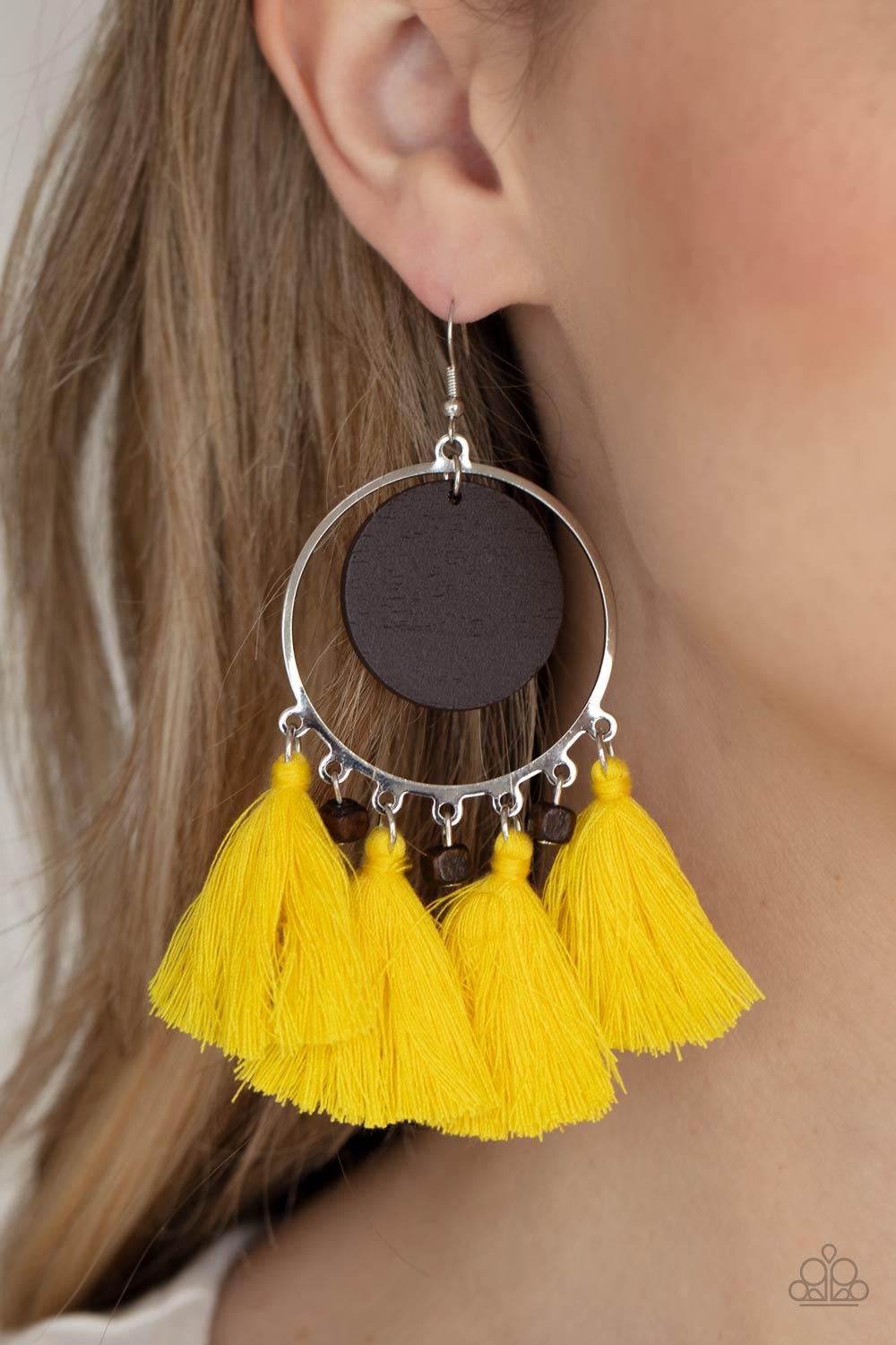 Yacht Bait Yellow Earrings - Jewelry by Bretta