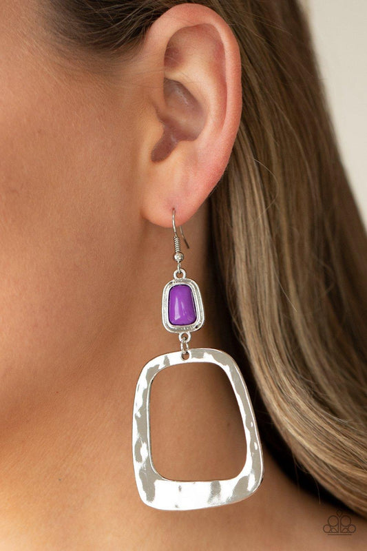 Material Girl Mod - Purple Earrings - Jewelry By Bretta