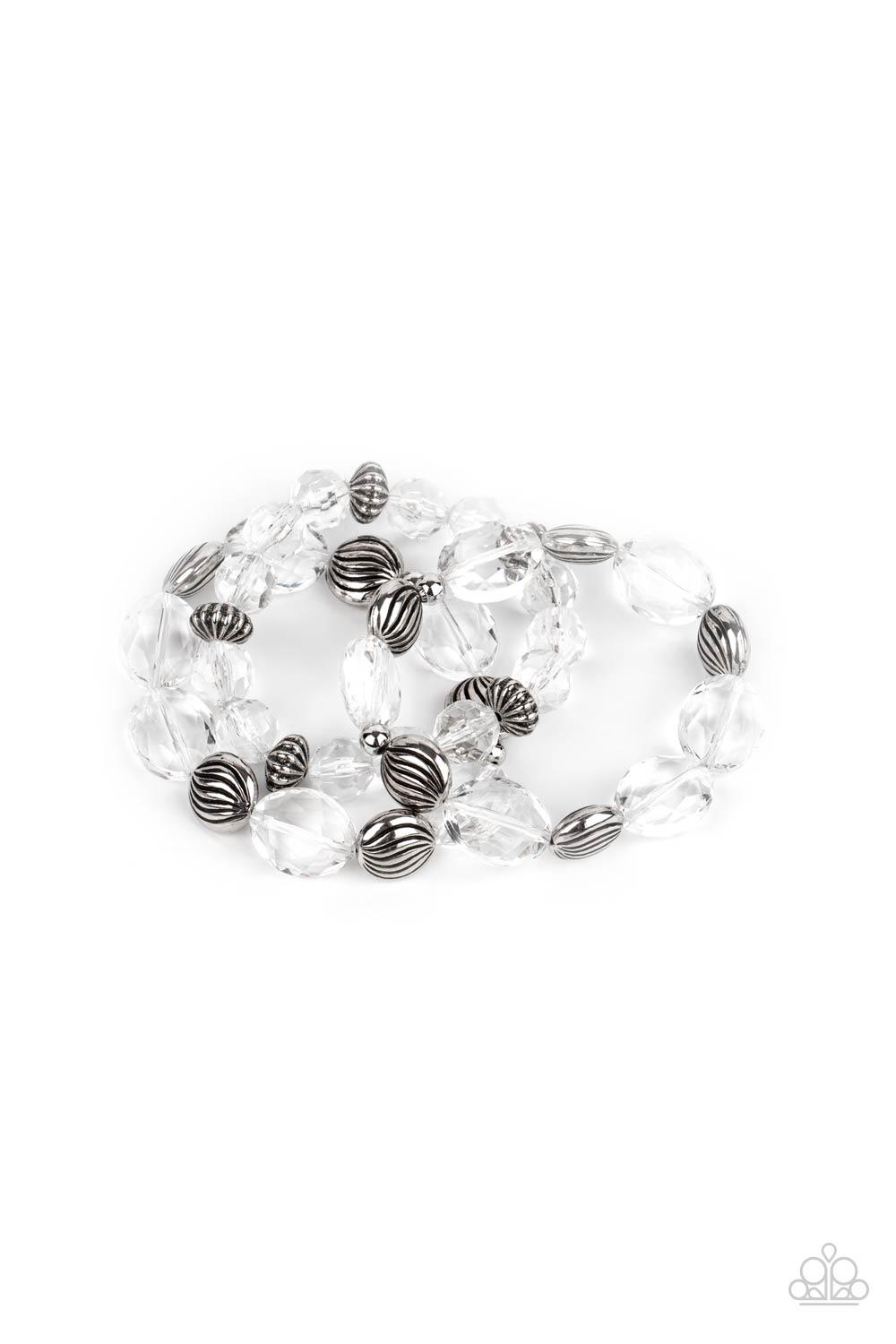 Crystal Charisma - White Bracelet - Jewelry By Bretta