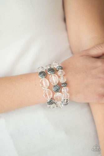 Crystal Charisma - White Bracelet - Jewelry By Bretta