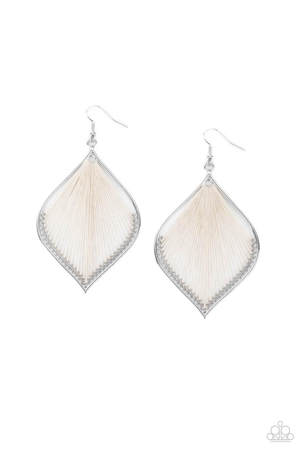 String Theory White Earrings - Jewelry by Bretta