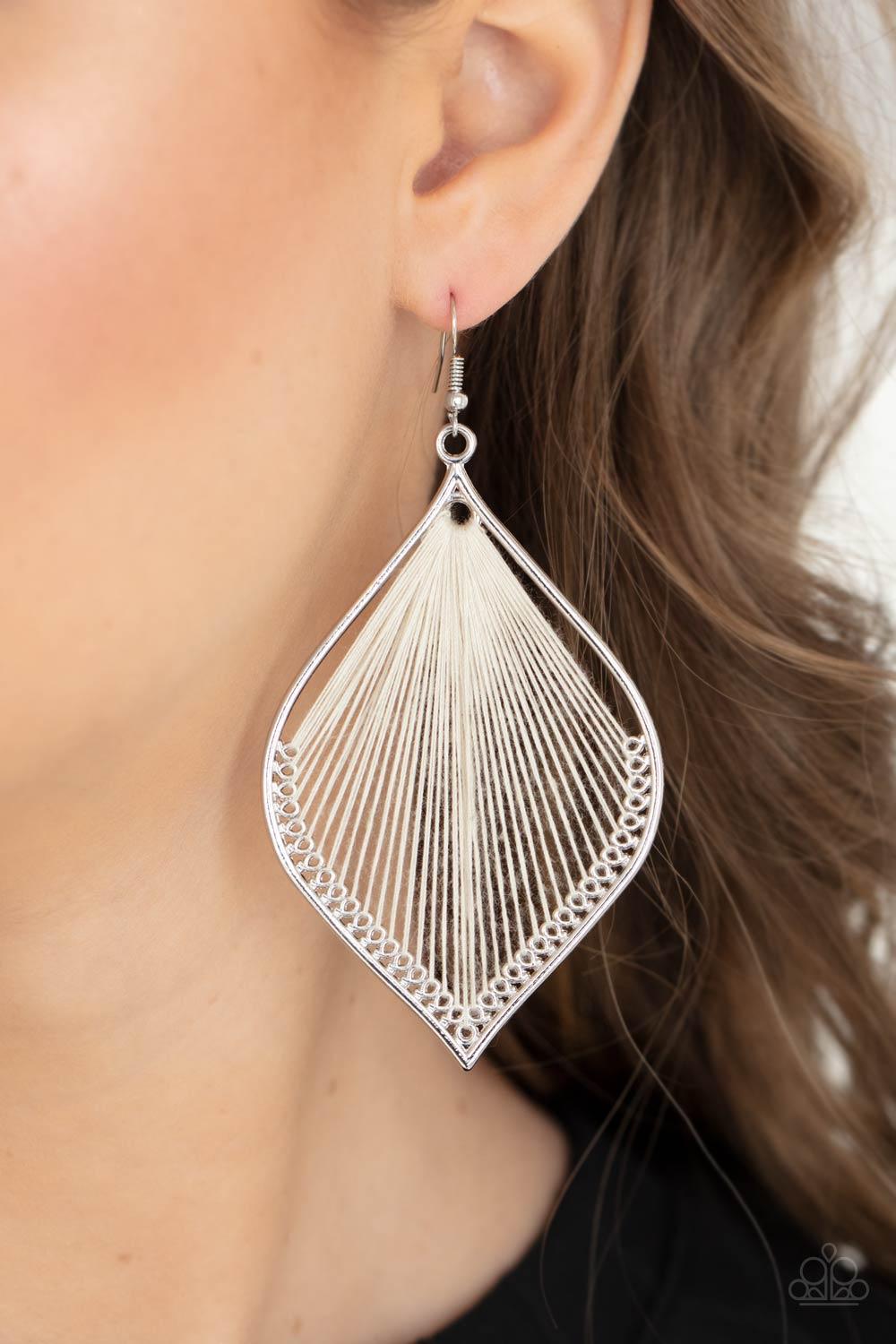 String Theory White Earrings - Jewelry by Bretta