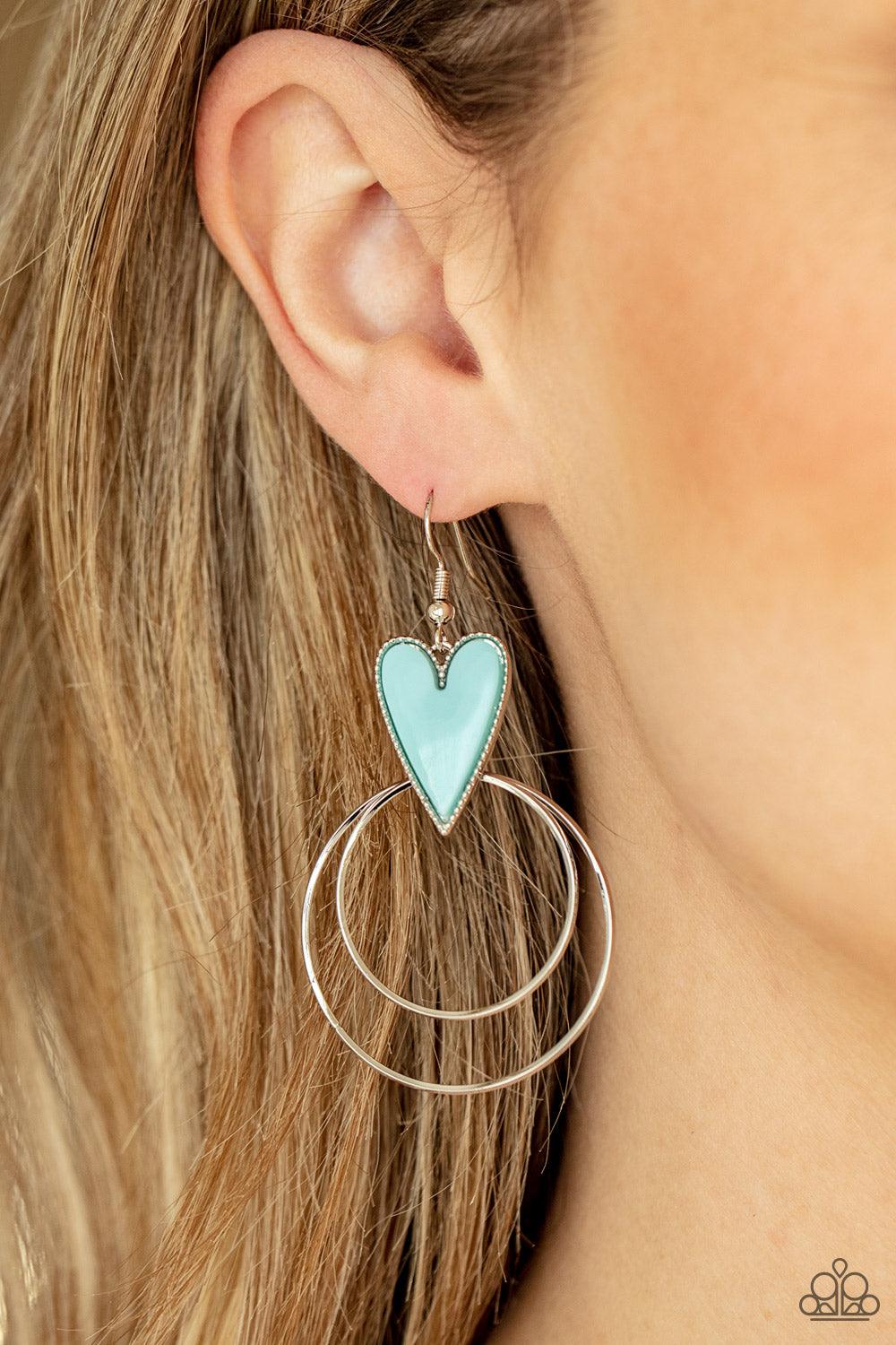 Happily Ever Hearts Blue Earrings - Jewelry by Bretta