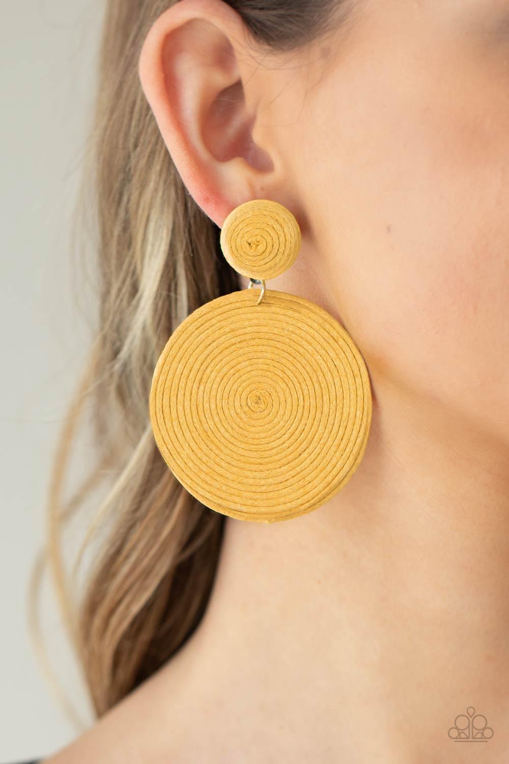 Circulate The Room Yellow Earrings - Jewelry  by Bretta