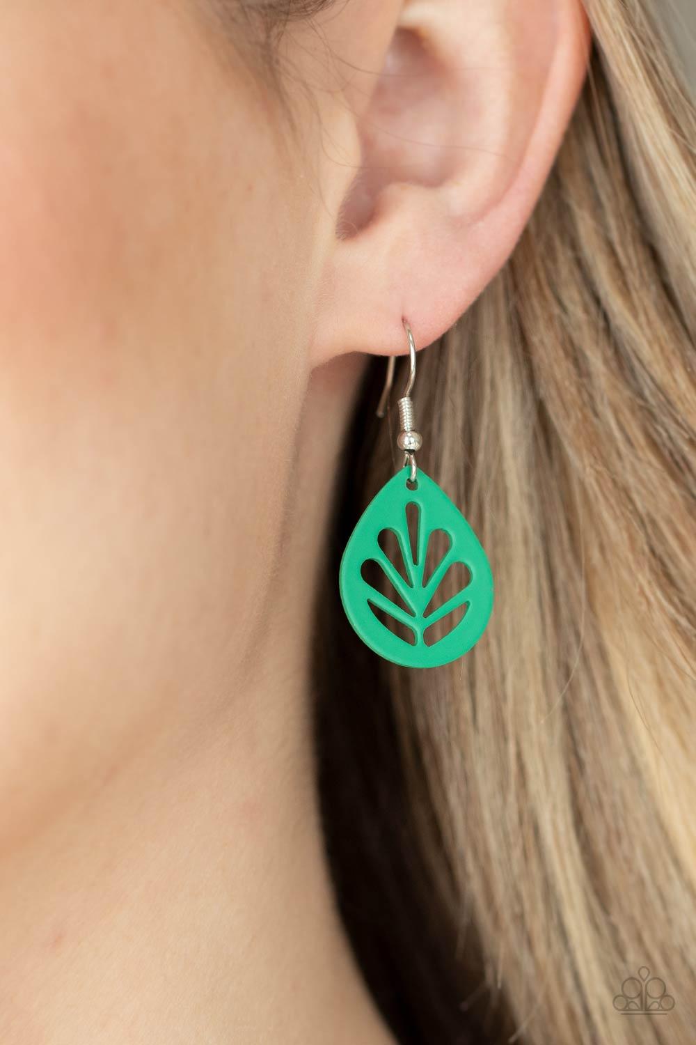 LEAF Yourself Wide Open Green Earrings - Jewelry by Bretta