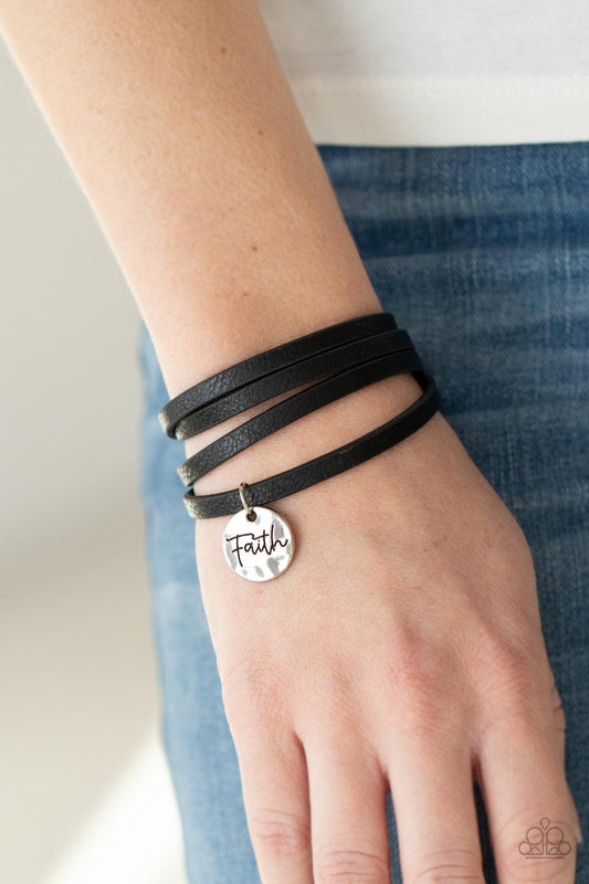 Wonderfully Worded Black Bracelet - Jewelry by Bretta
