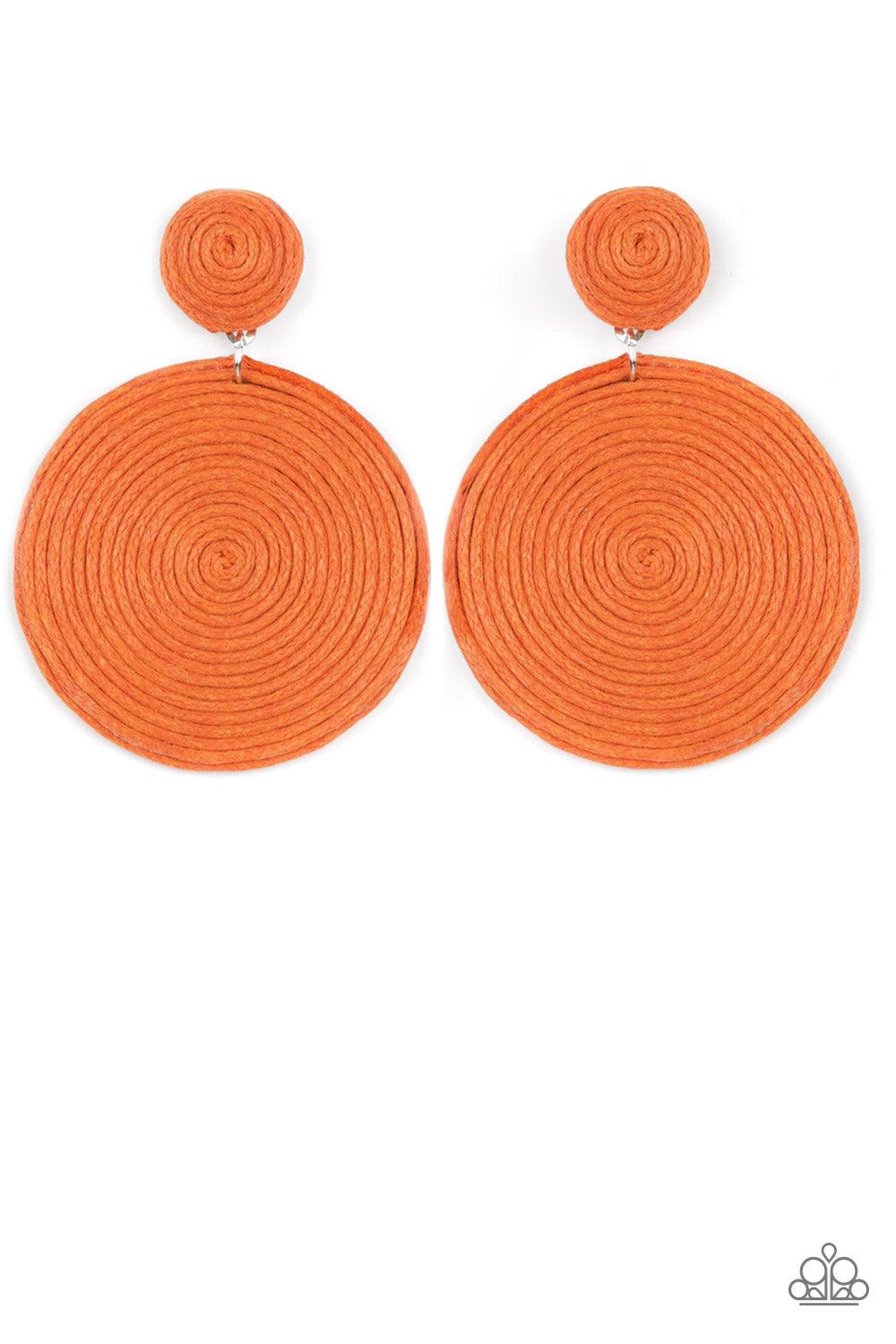 Circulate The Room Orange Earrings - Jewelry by Bretta