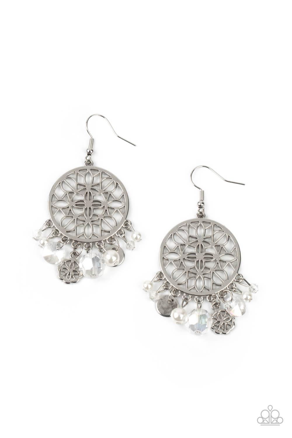 Garden Dreamcatcher White Earrings - Jewelry by Bretta