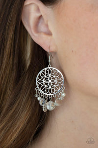 Garden Dreamcatcher White Earrings - Jewelry by Bretta