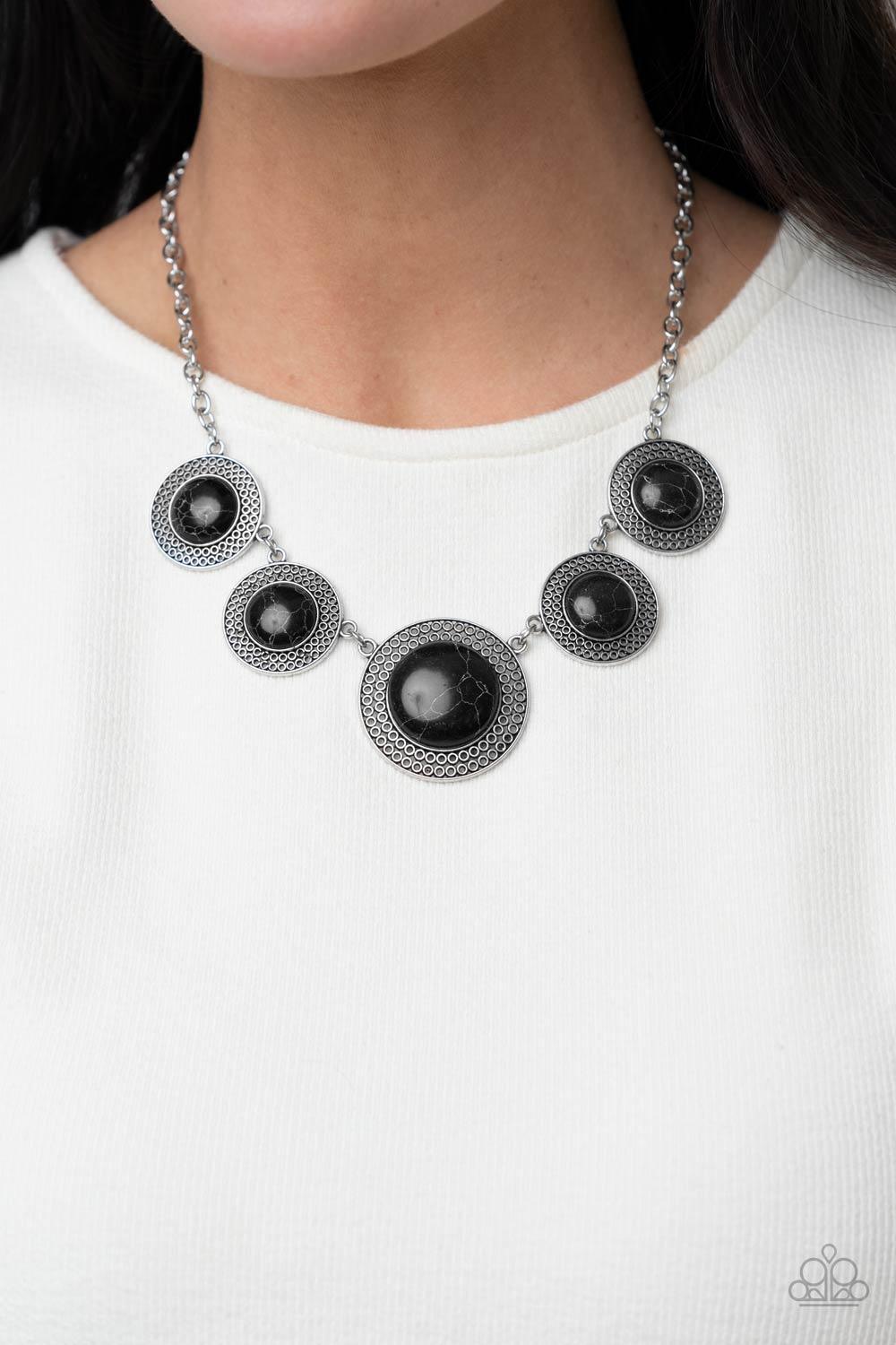 Circle The Wagons Black Necklace - Jewelry by Bretta