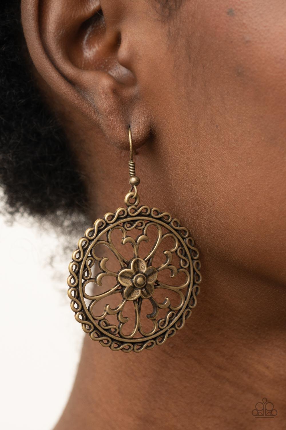 Floral Fortunes - Brass Earrings - Jewelry By Bretta