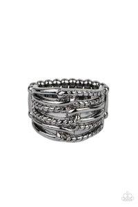 Crossing Signals Black Ring - Jewelry by Bretta