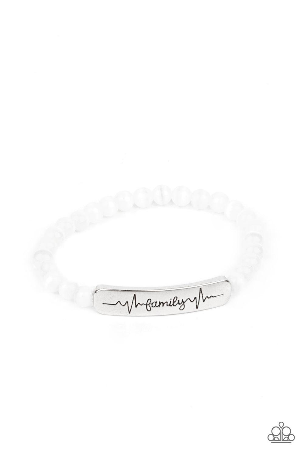 Family is Forever White Bracelet - Jewelry by Bretta