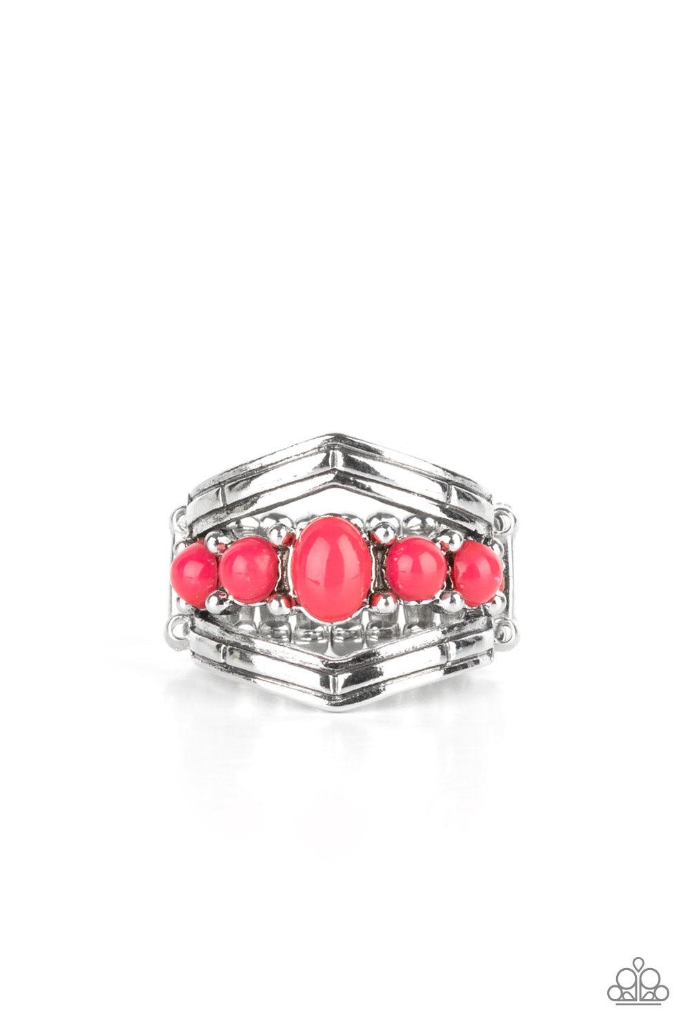 Show-Stopping Chevron Pink Ring - Jewelry by Bretta