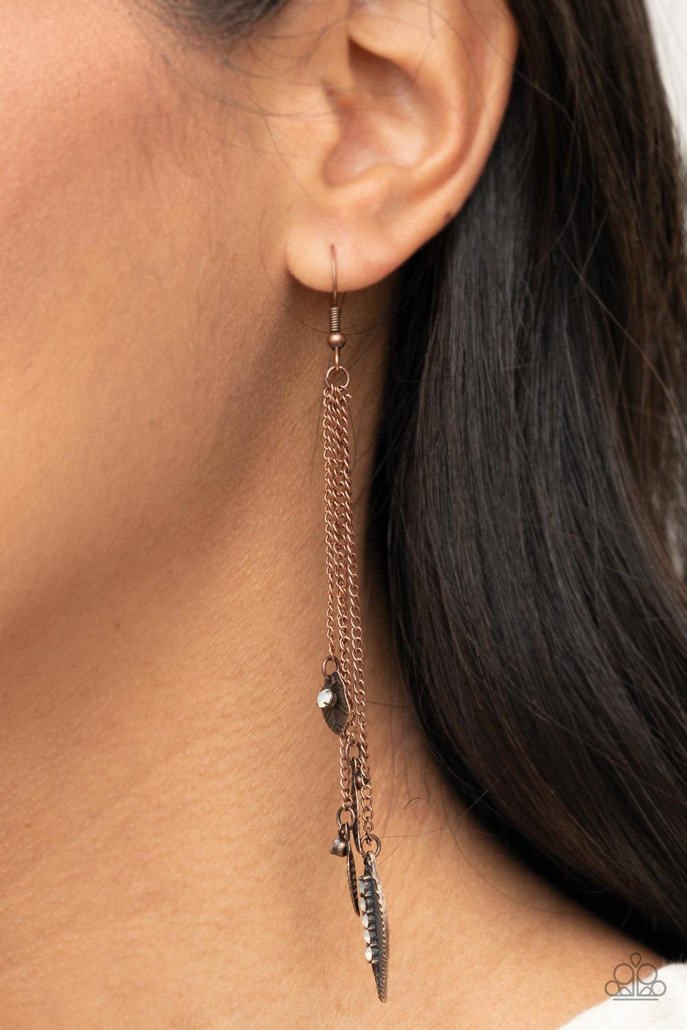 Chiming Leaflets Copper Earrings - Jewelry by Bretta