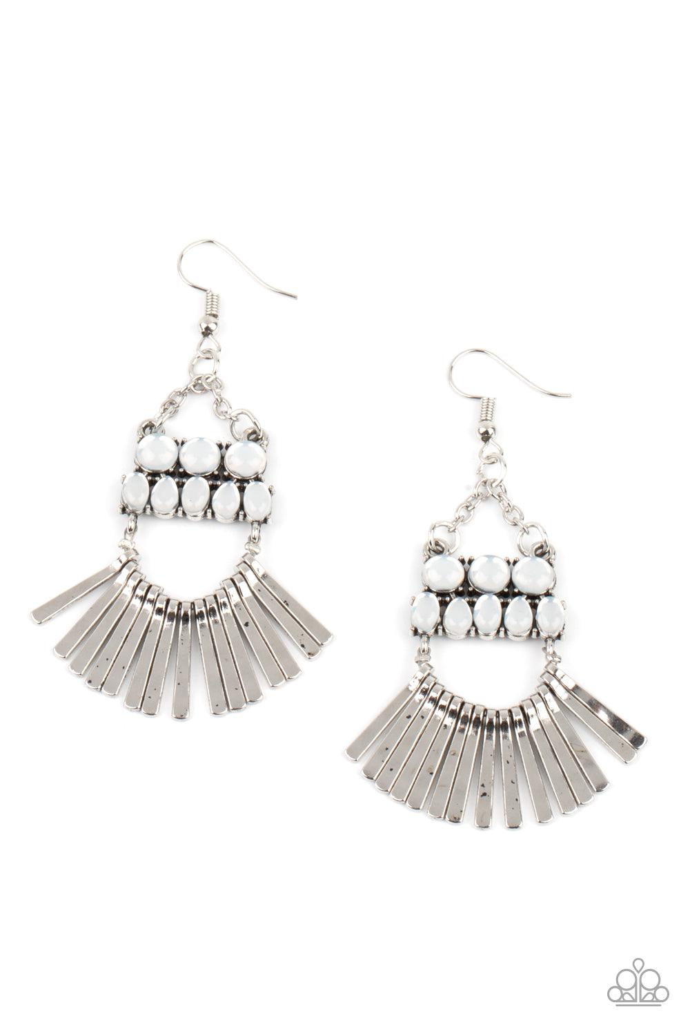 A FLARE For Fierceness White Earrings - Jewelry by Bretta