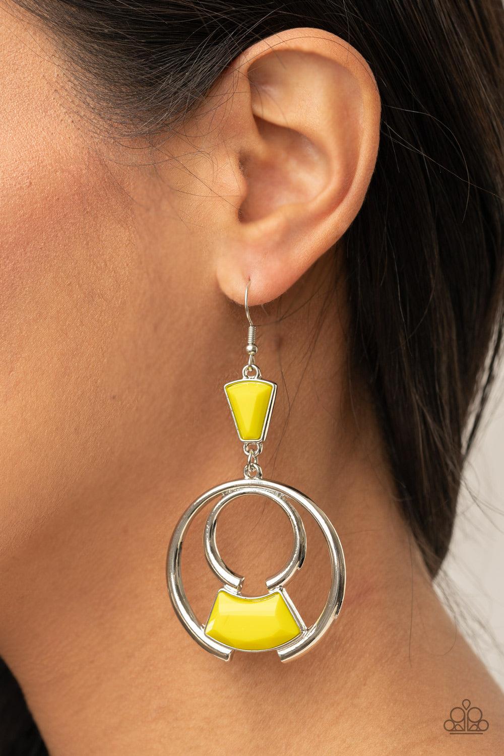 Deco Dancing Yellow Earrings - Jewelry by Bretta