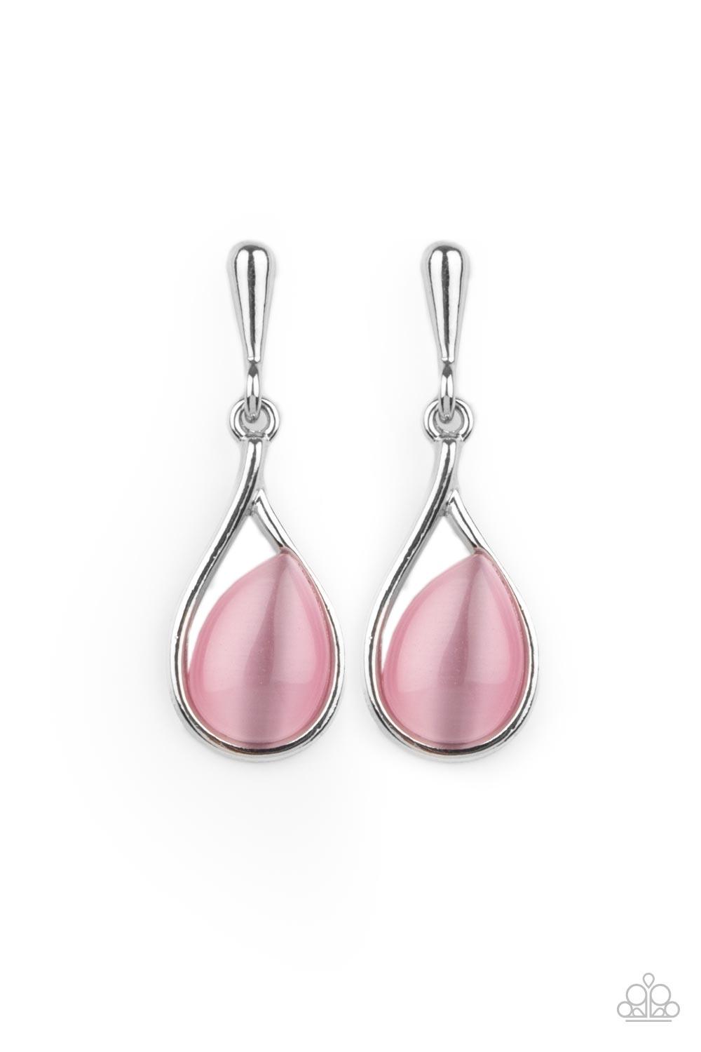 Paparazzi Spring Dew Pink Paparazzi Pink Moonstone Earrings Spring