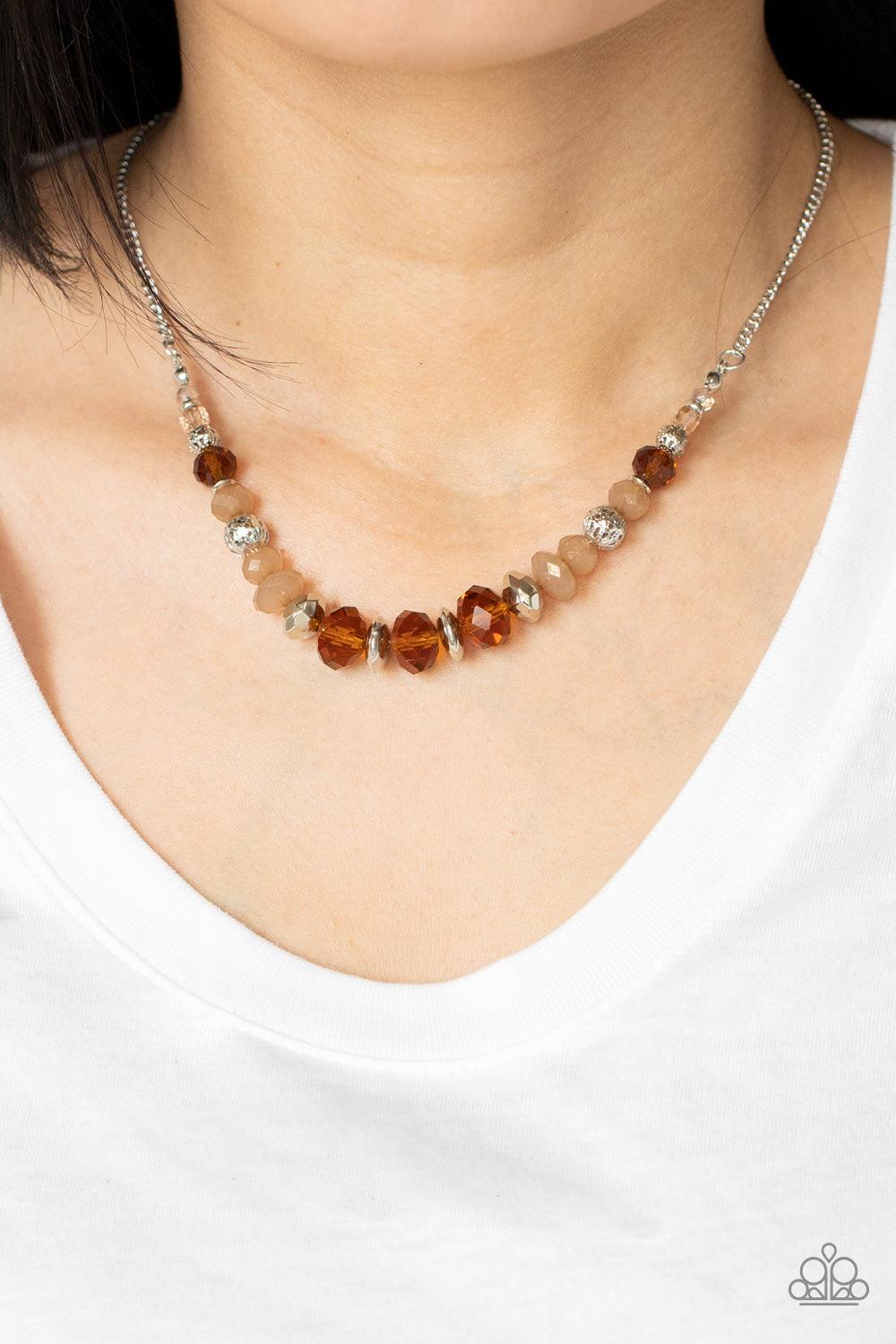 Turn Up The Tea Lights Brown Necklace - Jewelry by Bretta