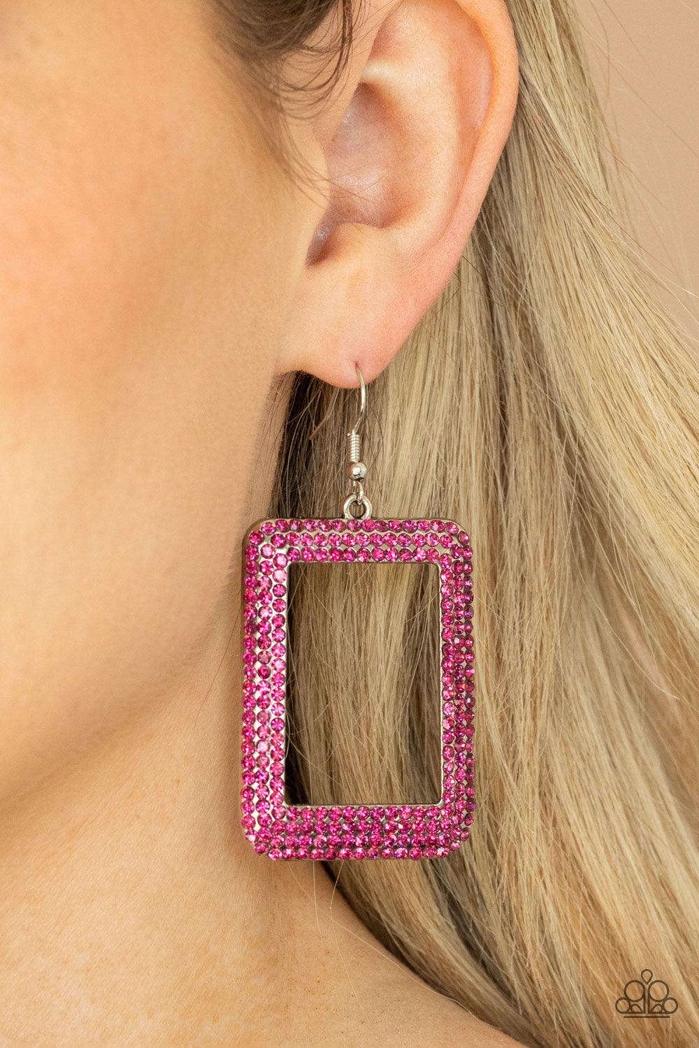 World FRAME-ous - Pink Earrings - Jewelry by Bretta