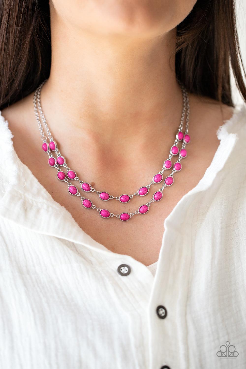 Sahara Safari Pink Necklace - Jewelry by Bretta