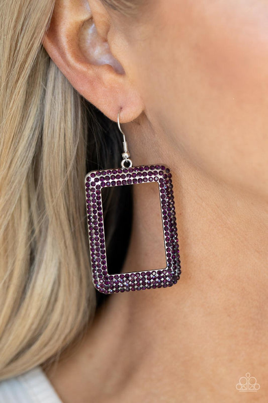 World FRAME-ous Purple Earrings - Jewelry by Bretta