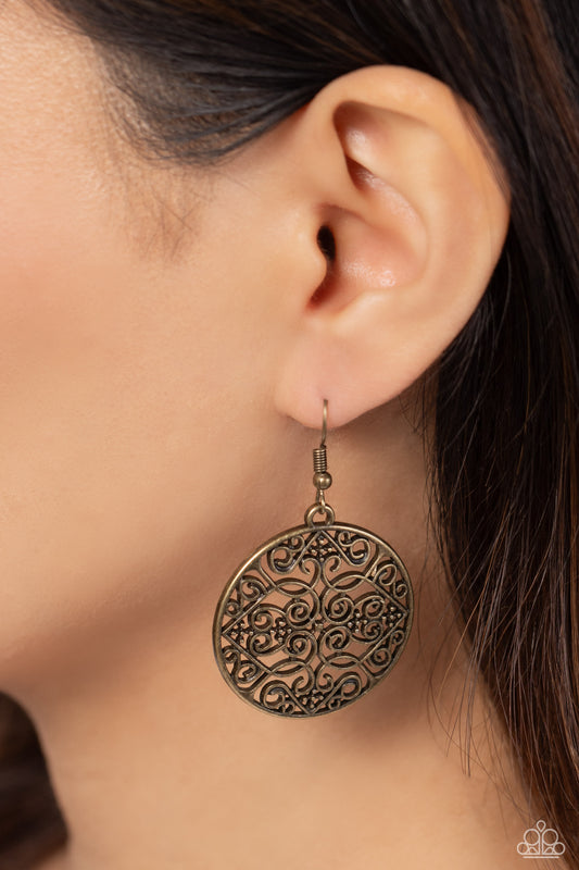 Dubai Décor Brass Earrings - Jewelry by Bretta