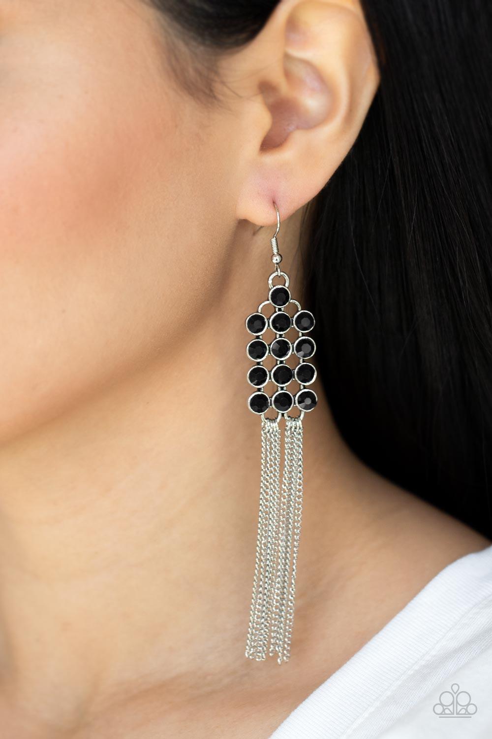 Tasteful Tassel Black Earrings - Jewelry by Bretta