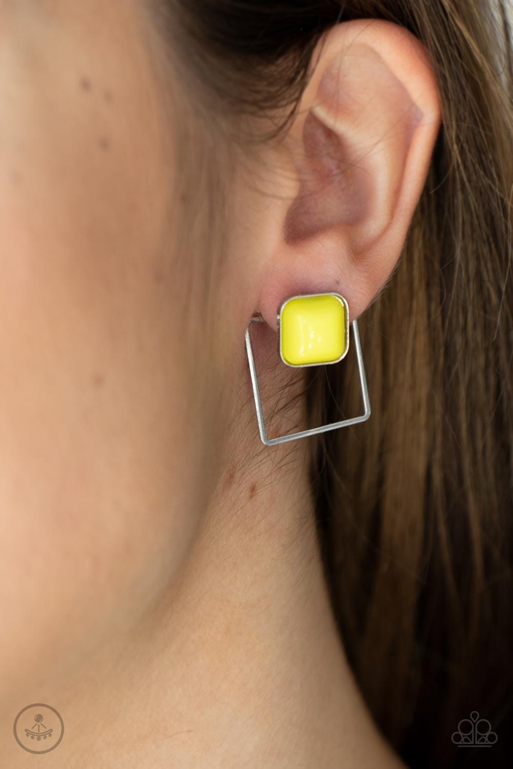 FLAIR and Square Yellow Earrings - Jewelry by Bretta