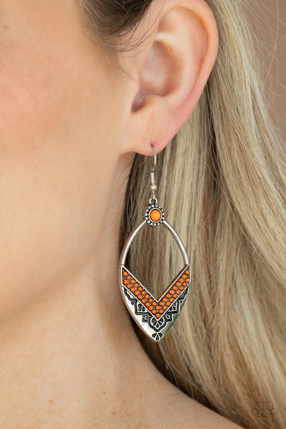 Indigenous Intentions Orange Earrings - Jewelry by Bretta