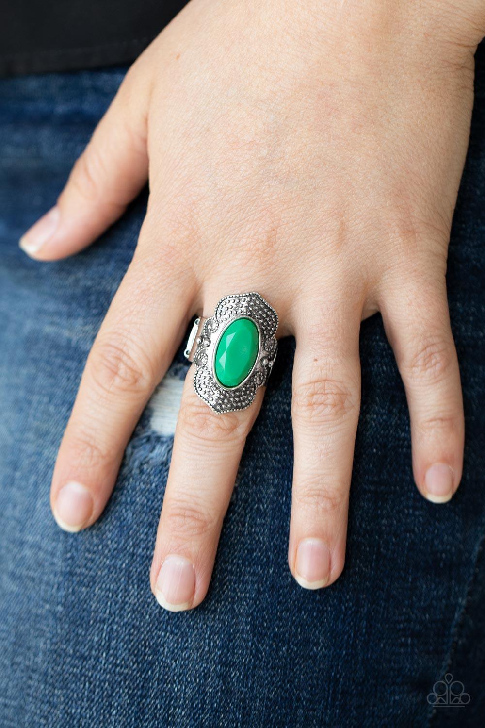 Taj Mahal Trendsetter Green Ring - Jewelry by Bretta